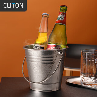 Cliton stainless steel creative ice bucket with handle red wine beer champagne ice cube bucket champagne bucket bar ktv curling