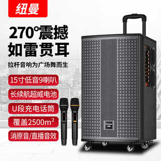 Newman k33 15-inch square dance outdoor bluetooth trolley speaker high power portable electric acoustic guitar folk instrument speaker performance k song subwoofer street stall speaker double microphone