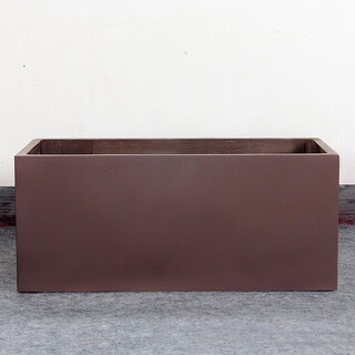 Cement flower box large rectangular flower trough manger special nordic magnesium mud flower bed vegetable box flower pond brown 120*40*60cm (length*width*height)