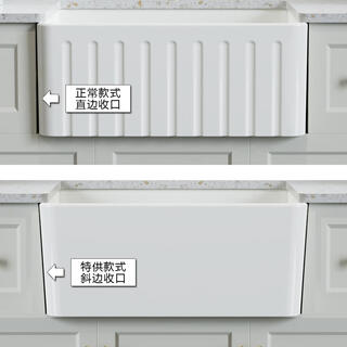 American ceramic sink single-slot under-counter basin export kitchen household embedded large sink integrated washbasin kitchen cabinet straight edge beveled edge instructions