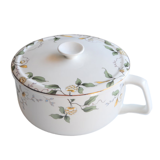 Huige instant noodle cup cup water cup large cup large porcelain cup with lid microwaveable rice cup with handle porcelain lid cup 6 inches porcelain lid with handle instant noodle cup 1 set champs elysees