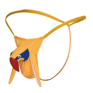 Ye zimei men's sexy underwear with thong role-playing cartoon creative funny sexy underwear bird head t-pants orange one size