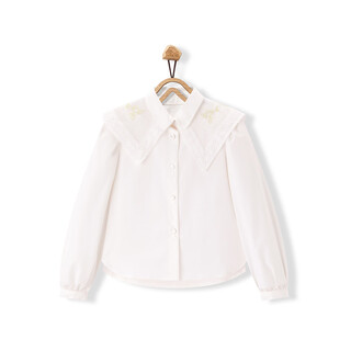 Minipeace children's spring girls' shirt f2cae1247 white 110 cm