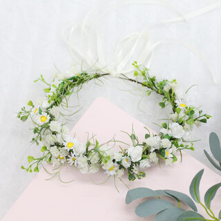 Peerless love cedar white fairy garland full of gypsophila stars headdress small fresh seaside vacation photos photos children's day stage small fresh white garland