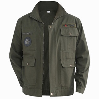 Feisheng spring and autumn work clothes men's loose jacket thickened wear-resistant labor insurance welder auto repair single-piece top workwear customized army green single top pure cotton anti-scalding l recommended 115-125 jin jin equals 0.5 kg