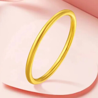 Canbei plain ring surface 18k gold ring simple gold female gold glossy solid couple ring girlfriend gift ring