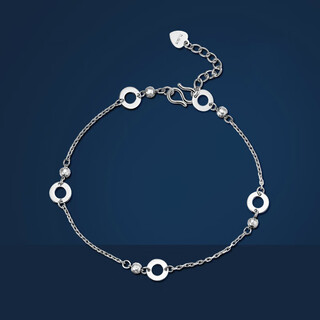 Jincaifu platinum bracelet women's fashion round acacia bracelet pt950 platinum gift for girlfriend platinum round acacia bracelet about 2.8