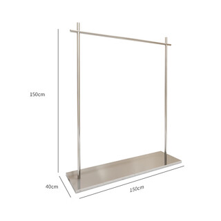 服装店展示架不锈钢拉丝落地中岛架女装店专用陈列货架银色挂衣架 不锈钢：150*40*150cm 官方标配