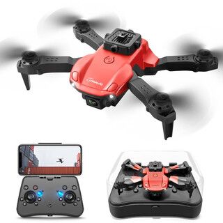 4drc intelligent obstacle avoidance remote control plane mini aerial photography folding four-axis drone toy remote control plane children's gift intelligent obstacle avoidance aerial photography red dual battery life