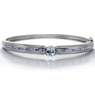 Nianfumusi palace elegant and fashionable tanzanite aquamarine 925 bracelet women's blue gemstone bracelet birthday gift