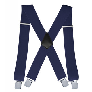 Yufan 5cm elastic men's suspender clips 4 clips x-shaped adjustable suspenders suspenders 02 navy one size
