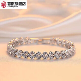 Mu chen s925 solid silver plated 18k gold bracelet, beautiful full diamond moissanite diamond light luxury design bracelet d-e/extreme white 16cm