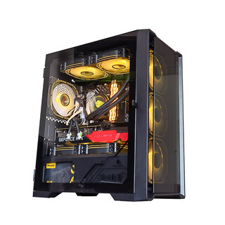 Wanjia juechen gamer black (glass model) dustproof gaming office computer case supports m-atx motherboard/240 water cooling/glass side penetration/three-piece dustproof