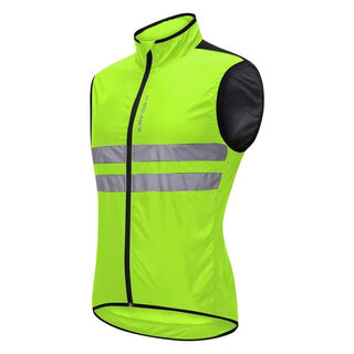 Wasavi road bike windproof and water-repellent spring and summer riding windbreaker vest vest mountain bike cycling suit green safety reflective breathable quick-drying m