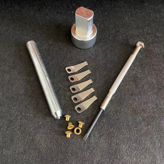 Universal shrapnel installation punch, lighter repair tool, suitable for zippo repair paddle rivet machine, base + punch + slotted screwdriver + 5 sets of shrapnel