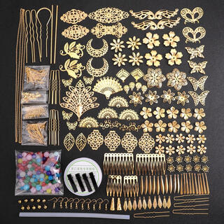 Wanbaozi ancient style hanfu step rocking hairpin hair accessories diy handmade tassel phoenix crown hairpin hairpin girl material package no. 1 golden antique material package without pliers