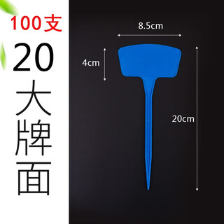 Benxinnong big brand gardening ground card can write plant label ground card succulent label identification card plastic card 100 (large brand face) small size 20cm blue