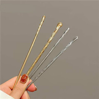 Qindu metal simple modern daily updo hairpin women's one-word cold style hairpin ancient style hanfu hairpin versatile hair tear four-piece set