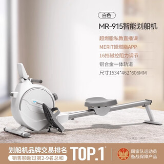 Merach official direct sales super fat-burning rowing machine home silent intelligent magnetic resistance rowing machine fitness training pad pearl white丨220jin jin is equal to 0.5kg load-bearing丨16-speed magnetic control丨