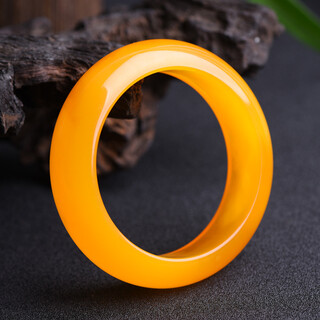 Flying goose chicken fat yellow beeswax bracelet, amber raw stone bracelet, beeswax women's jewelry, picture color, ring 60-61