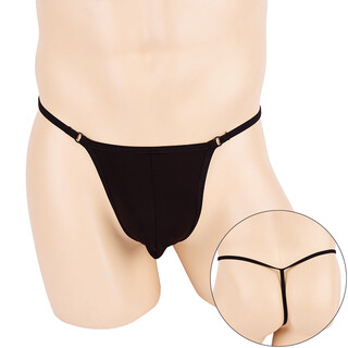 Ye zimei sexy underwear men's thong men's see-through ice silk t-pants sexy u protruding underwear 4139 black one size