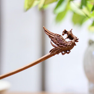 Hairpin peachwood hairpin phoenix high-end hairpin cheongsam headdress wooden hairpin hairpin hairpin length 18cm