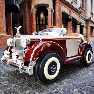 萨玛特劳斯莱斯儿童电动汽车高端老爷车男女宝宝遥控玩具车可坐人四轮车 烤漆红色+四驱动+中控台 大锂电瓶+多功能遥控+五式安全带