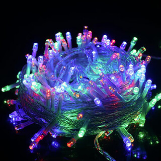 Solar colored lights with flashing string lights full of stars outdoor waterproof colorful flashing decorative lights room courtyard discoloration 10 meters 100 lights plug-in 8 functions color