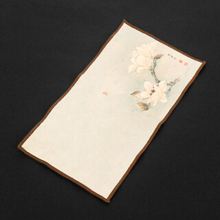 Kangyun painted tea towel cotton and linen thick absorbent tea cloth tea table rag kung fu tea ceremony towel tea table tea set accessories 05 long velvet tea towel - magnolia