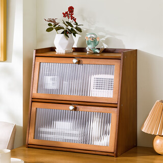 Trojan storage cabinet desktop storage cabinet household snack multi-layer storage cabinet dust-proof toy miscellaneous cabinet corner cabinet low cabinet changhong transparent door brown - second floor 40 long