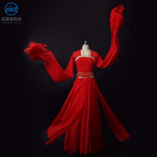 Allies water sleeve dance costume classical dance performance costume for women ancient style elegant modern style warden dance costume jinghong dance red m