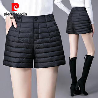 Pierre cardin shorts women's winter outerwear autumn and winter down cotton pants 2025 new thick warmth slimming versatile casual boot pants black 4xl 145155jin jin equals 0.5 kg