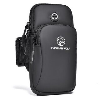 Caspian wolf caspian wolf running cell phone arm bag men's and women's equipment marathon cycling water-repellent sports arm bag black