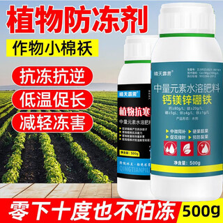 植物防冻剂抗寒防冻液果树树木白菜大蒜蒜苗蔬菜小麦冬季抗冻液 套餐钙镁硼锌铁500+500防冻剂