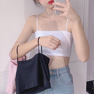 Pureup seamless ice silk sexy beautiful back without wires gathered chest seamless suspender anti-exposed one-word girly tube bra underwear pink one size (75-110jin jin is equal to 0.5kg)