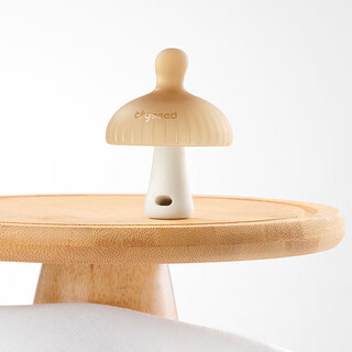 Shixi little mushroom teether baby soothing bite chewable oral appetite period 3-4-6 months and above baby anti-eating hand molar silicone stick little mushroom teether shixi brown 1 pack