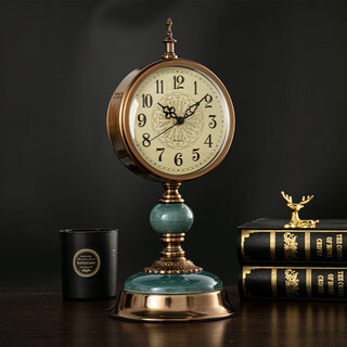 Han dynasty (hense) european classical table clock living room display table clock beautiful light luxury atmospheric clock retro quartz clock hd6812 bronze color