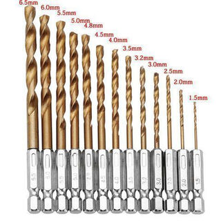 Yanran hexagonal shank drill bit twist drill high-strength electric drill bit set stainless steel metal drilling steel special rotor 1.5-6.5 (13 pieces)