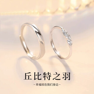 Tingbai pt950 platinum ring couple ring for men and women 18k moissanite proposal wedding diamond ring valentine's day gift cupid's feather couple ring