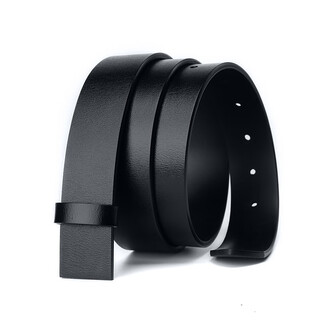 Crocodile shirt new year gift retro cowhide belt without head for men pin buckle with hole casual pants belt without head buckle black