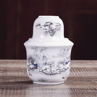 Saiko you wen jing jing jingdezhen ceramic wine kettle hot wine warmer set yellow wine sake white wine walking in the snow to seek plum blossoms two liang