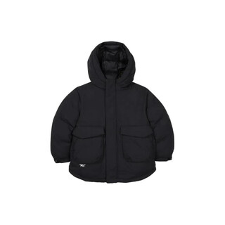 Fila logo letter printed solid color hooded jacket, black children's style, black 145, about 20 days