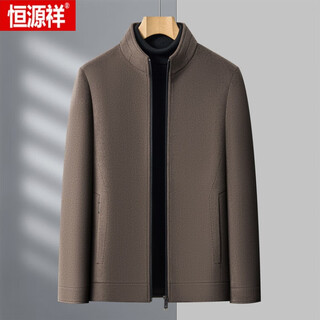 Hengyuanxiang (hyx) double-sided woolen coat with removable goose down liner men's winter stand-up collar short thickened jacket camel xl /180 recommended 145-160 jin jin equals 0.5 kg