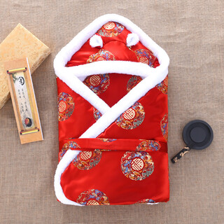 Acacia tong baby blanket autumn and winter thickened baby warm blanket for outings newborn red blanket swaddle full moon gift wufulinmenhong autumn and winter thicker version 8-20 90*90
