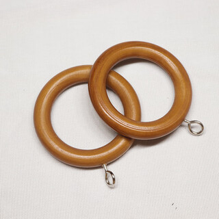 Lilang curtain rod ring solid wood wooden curtain buckle ring hook accessories log roman rod ring ring ring b style teak color one inner diameter 35mm