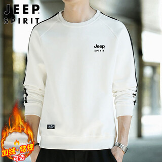 Jeep spirit jeep sweatshirt men's autumn and winter men's sweatshirt round neck top casual t-shirt men's white xl
