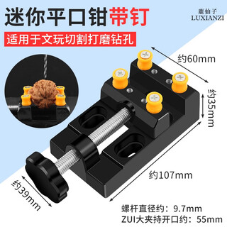 Luxianzi flat-nose vise mini vise small bench vise small vise woodworking stationery engraving drill press holder clamp household with nails multi-function curve flat-nose pliers
