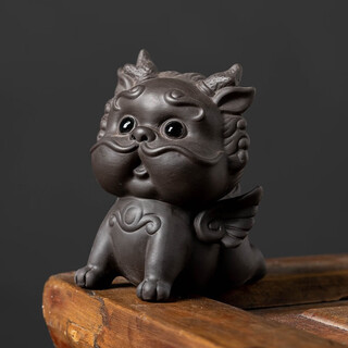 Fw tea pet ornaments can be raised to attract wealth, unicorn purple sand tea toys, tea accessories, home office tea table decorations