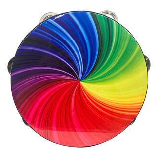 网童奇贝铃鼓舞蹈道具新疆维族手鼓专业打击乐器考级幼儿园儿童敦煌手拍鼓 【彩虹】8英寸直径20cm