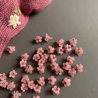Penning small flower grab clip ins transparent pink small flower hair grab mini grab clip top clip broken hair clip bangs clip